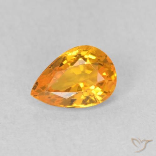 0.51ct طبيعي ذهبى-برتقالى زفير, شكل الكمثرى, VVS-VS