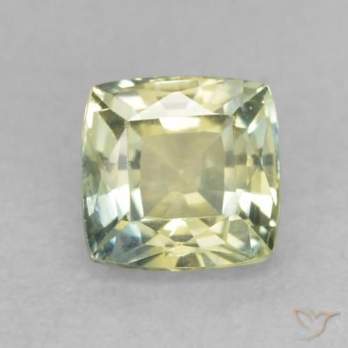 0.58ct طبيعي أخضر مصفر زفير, وسادة, VS-SI