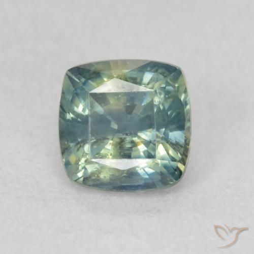 0.74ct طبيعي ازرق مخضر زفير, وسادة, VS-SI