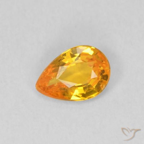 0.39ct طبيعي برتقالي زاهى زفير, شكل الكمثرى, قليلا جدا