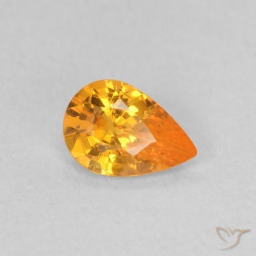 0.44ct طبيعي برتقالي زاهى زفير, شكل الكمثرى, قليلا جدا