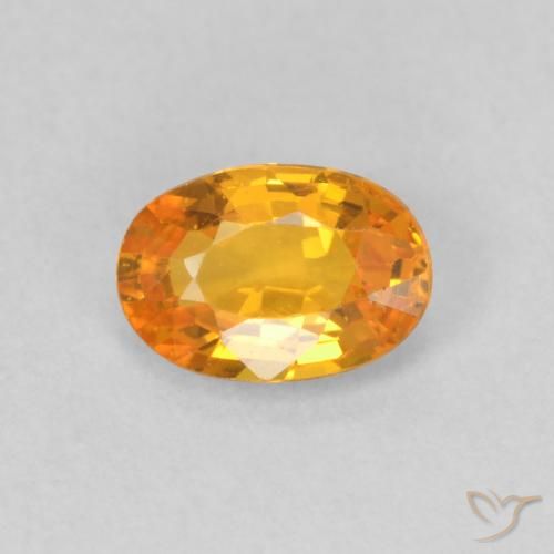 0.62ct طبيعي برتقالى متوسط زفير, بيضوي, قليلا جدا