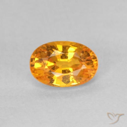 0.65ct طبيعي برتقالى مشمشى زفير, بيضوي, قليلا جدا