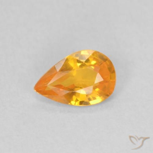 0.40ct طبيعي برتقالى مشمشى زفير, شكل الكمثرى, قليلا جدا