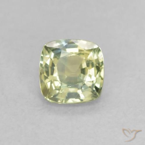 0.48ct طبيعي أخضر مصفر زفير, وسادة, VVS-VS