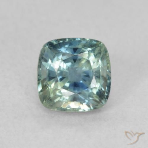 0.73ct طبيعي أخضر أزرق متوسط زفير, وسادة, VVS-VS