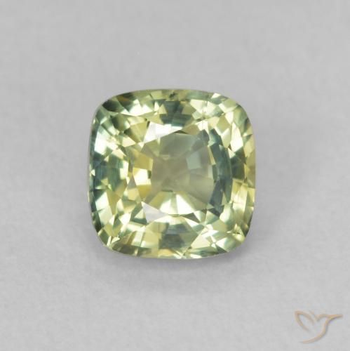 0.65ct طبيعي أخضر مصفر زفير, وسادة, VVS-VS