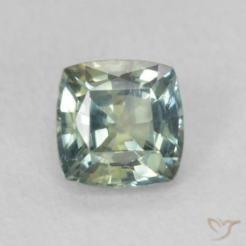 0.55ct طبيعي أخضر مصفر زفير, وسادة, قليلا جدا