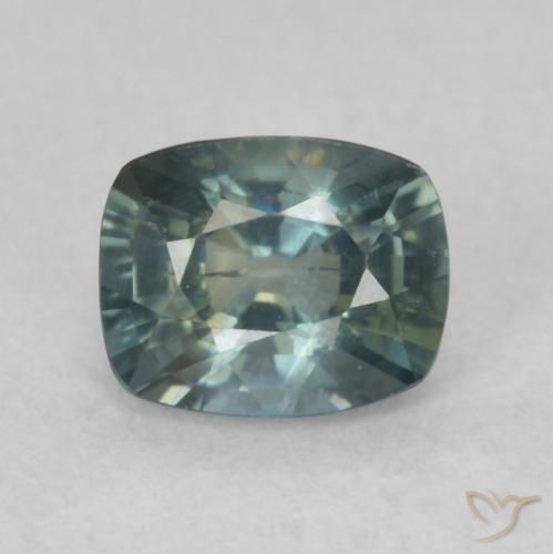 0.73ct طبيعي أخضر مزرق زفير, وسادة, قليلا جدا