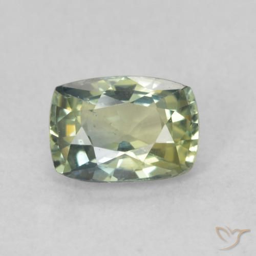 0.75ct طبيعي أخضر مصفر زفير, وسادة, قليلا جدا