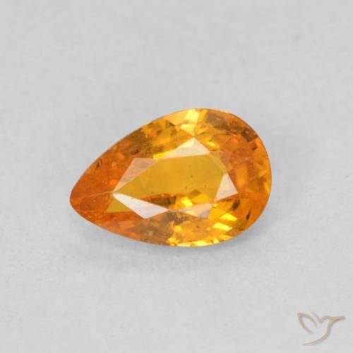 0.48ct طبيعي برتقالي زاهى زفير, شكل الكمثرى, قليلا جدا