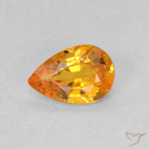 0.52ct طبيعي برتقالي زاهى زفير, شكل الكمثرى, قليلا جدا