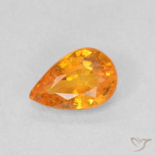 0.56ct طبيعي برتقالى مشمشى زفير, شكل الكمثرى, قليلا جدا
