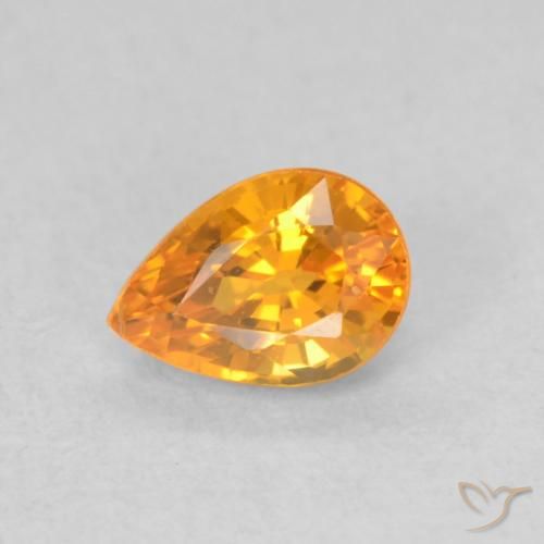 0.62ct طبيعي برتقالى مشمشى زفير, شكل الكمثرى, قليلا جدا
