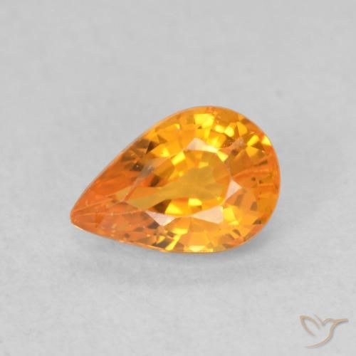 0.64ct طبيعي برتقالى متوسط زفير, شكل الكمثرى, قليلا جدا