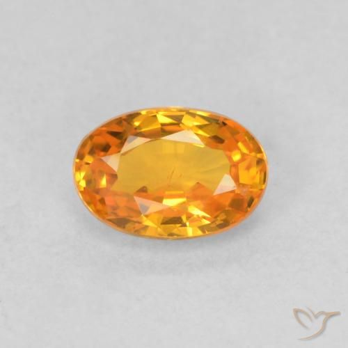 0.61ct طبيعي برتقالي زاهى زفير, بيضوي, قليلا جدا
