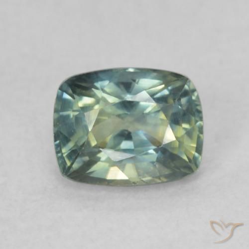 0.82ct طبيعي أخضر أزرق زفير, وسادة, VVS-VS