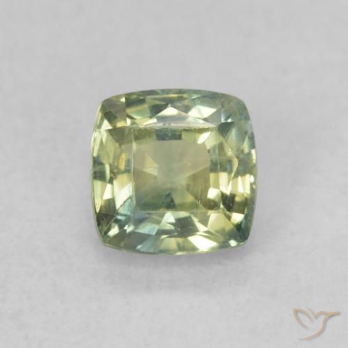 0.62ct طبيعي أخضر مصفر زفير, وسادة, قليلا جدا