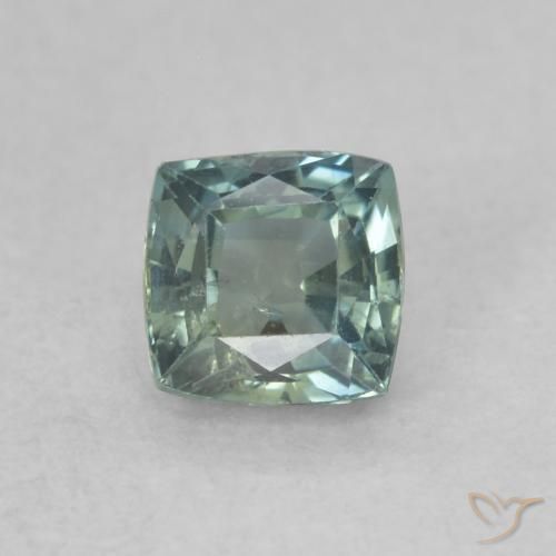 0.65ct طبيعي أخضر مزرق زفير, وسادة, قليلا جدا