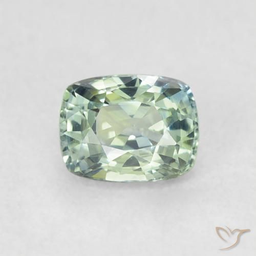 0.61ct طبيعي أخضر باهت زفير, وسادة, قليلا جدا