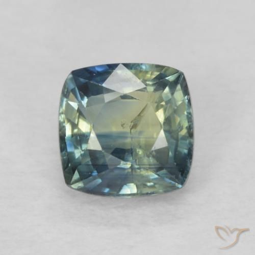 0.77ct طبيعي أخضر أزرق متوسط زفير, وسادة, VS-SI