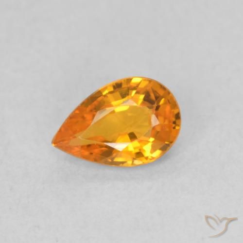 0.48ct طبيعي برتقالي زاهى زفير, شكل الكمثرى, VVS-VS