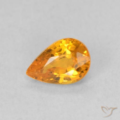 0.59ct طبيعي برتقالي زاهى زفير, شكل الكمثرى, VVS-VS