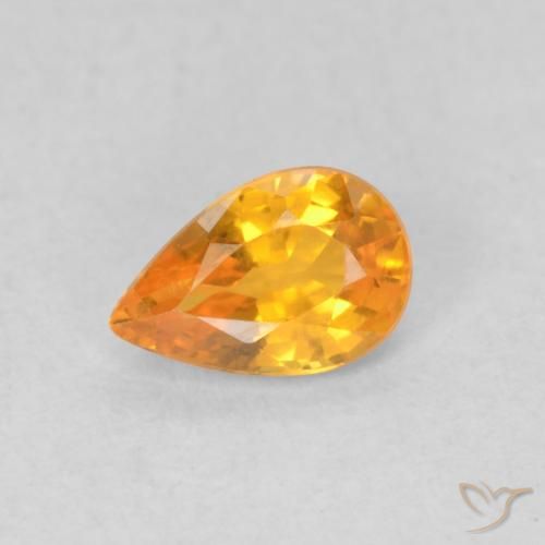 0.56ct طبيعي برتقالي زاهى زفير, شكل الكمثرى, VVS-VS