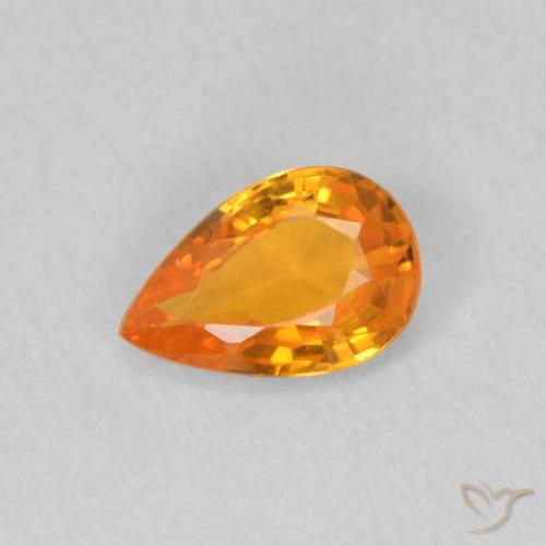 0.47ct طبيعي برتقالي زاهى زفير, شكل الكمثرى, VVS-VS