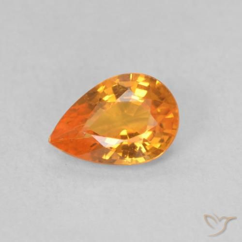 0.52ct طبيعي برتقالي زاهى زفير, شكل الكمثرى, VVS