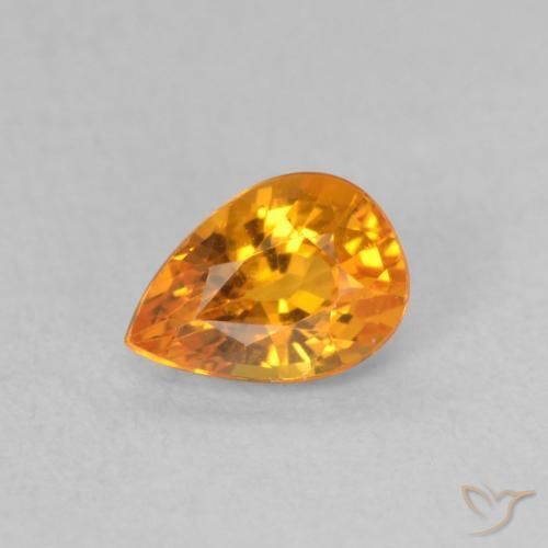 0.58ct طبيعي برتقالي زاهى زفير, شكل الكمثرى, VVS