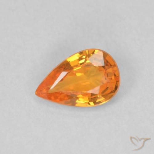 0.48ct طبيعي برتقالي زاهى زفير, شكل الكمثرى, VVS