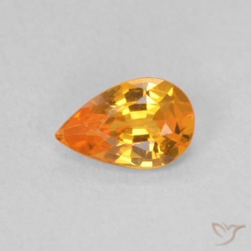 0.50ct طبيعي برتقالى متوسط زفير, شكل الكمثرى, VVS