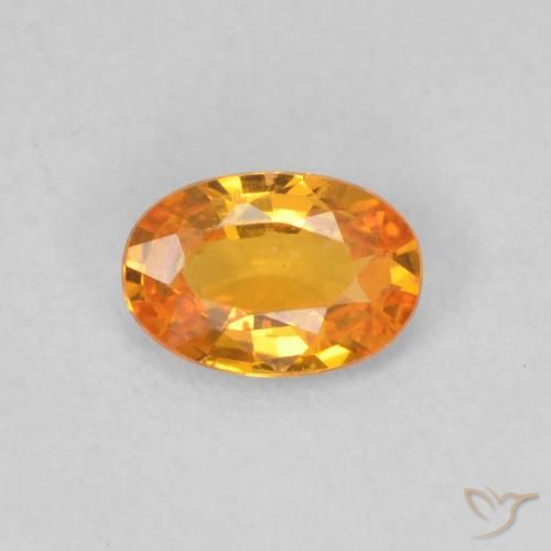 0.49ct طبيعي برتقالى مشمشى زفير, بيضوي, قليلا جدا