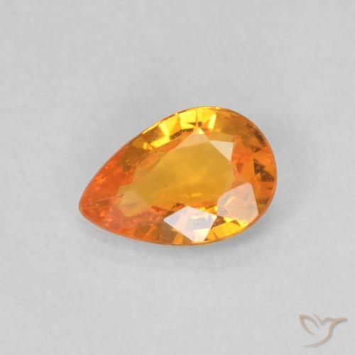 0.44ct طبيعي برتقالى مشمشى زفير, شكل الكمثرى, قليلا جدا