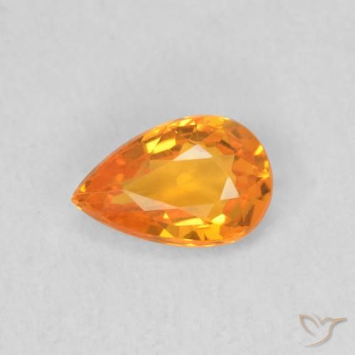 0.52ct طبيعي برتقالي زاهى زفير, شكل الكمثرى, VVS-VS