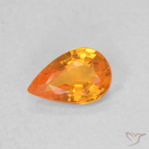 0.48ct طبيعي برتقالي زاهى زفير, شكل الكمثرى, VVS-VS