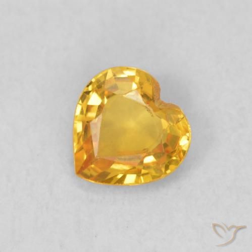 0.40ct طبيعي ذهبي زفير, قلب, قليلا جدا