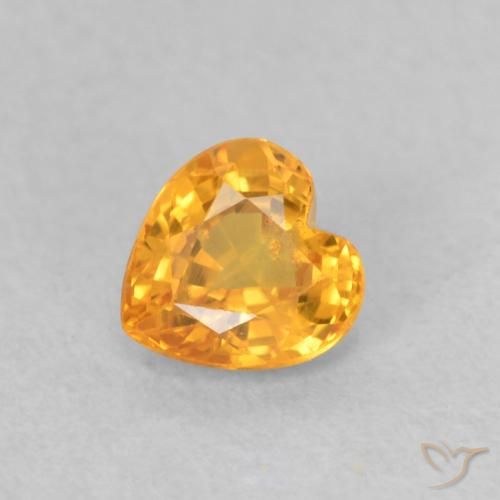0.50ct طبيعي برتقالي زاهى زفير, قلب, قليلا جدا