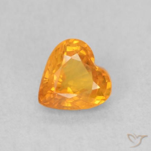 0.48ct طبيعي برتقالى متوسط زفير, قلب, قليلا جدا