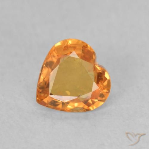 0.42ct طبيعي برتقالي زاهى زفير, قلب, قليلا جدا
