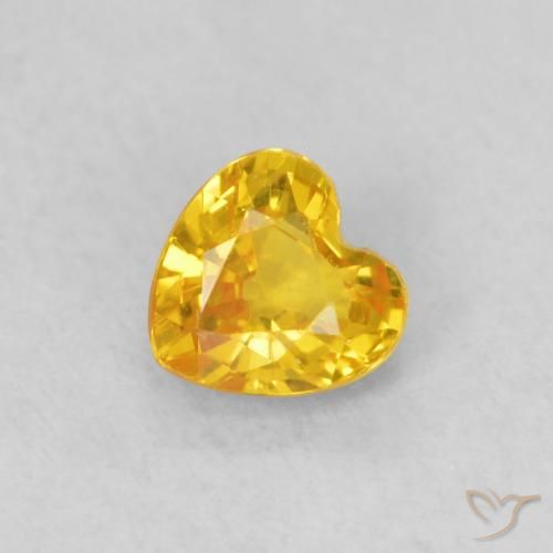 0.39ct طبيعي ذهبى متوسط زفير, قلب, قليلا جدا