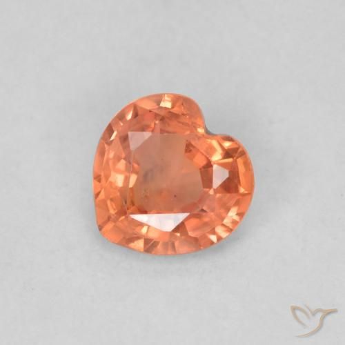 0.34ct طبيعي برتقالى متوسط زفير, قلب, قليلا جدا