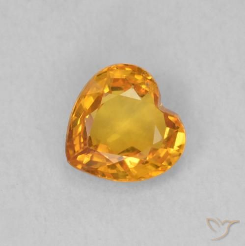 0.43ct طبيعي برتقالى مشمشى زفير, قلب, قليلا جدا