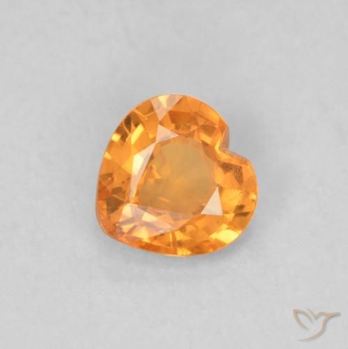 0.37ct طبيعي برتقالى كثيف زفير, قلب, قليلا جدا