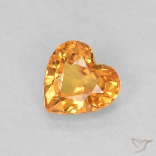 0.49ct طبيعي برتقالي زاهى زفير, قلب, قليلا جدا