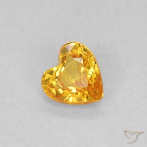 0.34ct طبيعي برتقالي زاهى زفير, قلب, قليلا جدا