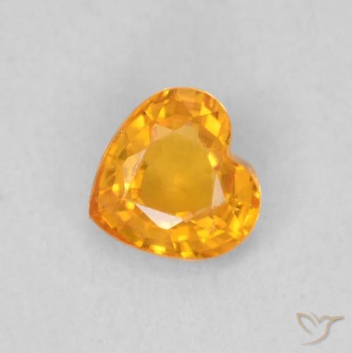0.44ct طبيعي برتقالي زاهى زفير, قلب, قليلا جدا