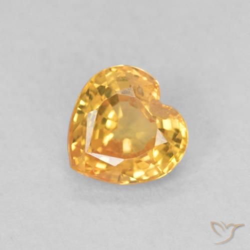 0.43ct طبيعي ذهبى-برتقالى فاتح زفير, قلب, قليلا جدا