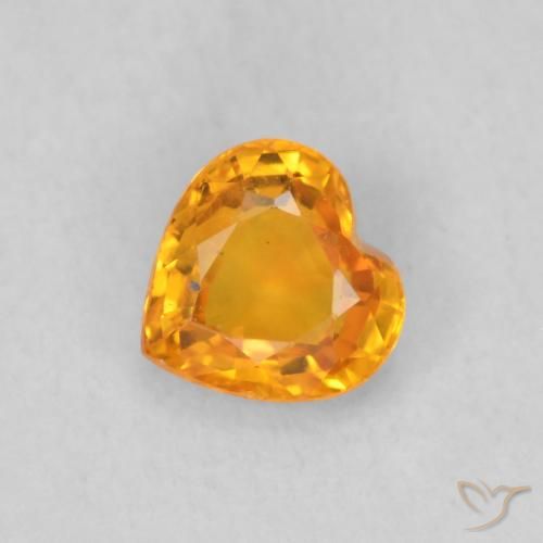0.48ct طبيعي برتقالي زاهى زفير, قلب, قليلا جدا
